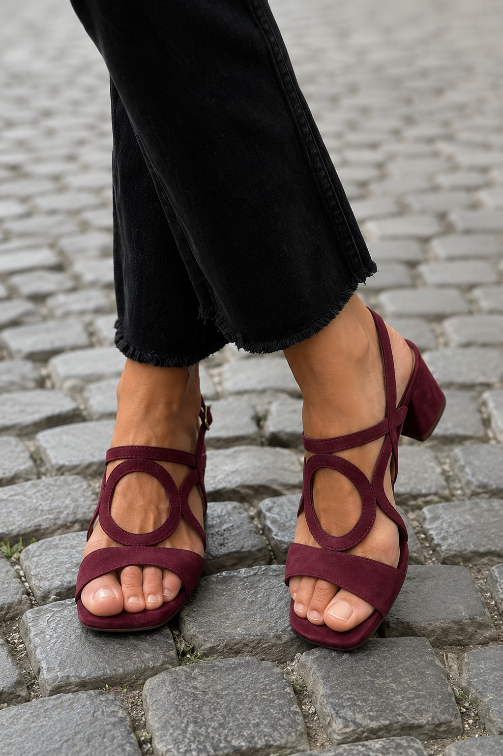 Marcia - Geometric Lime Heeled Sandals