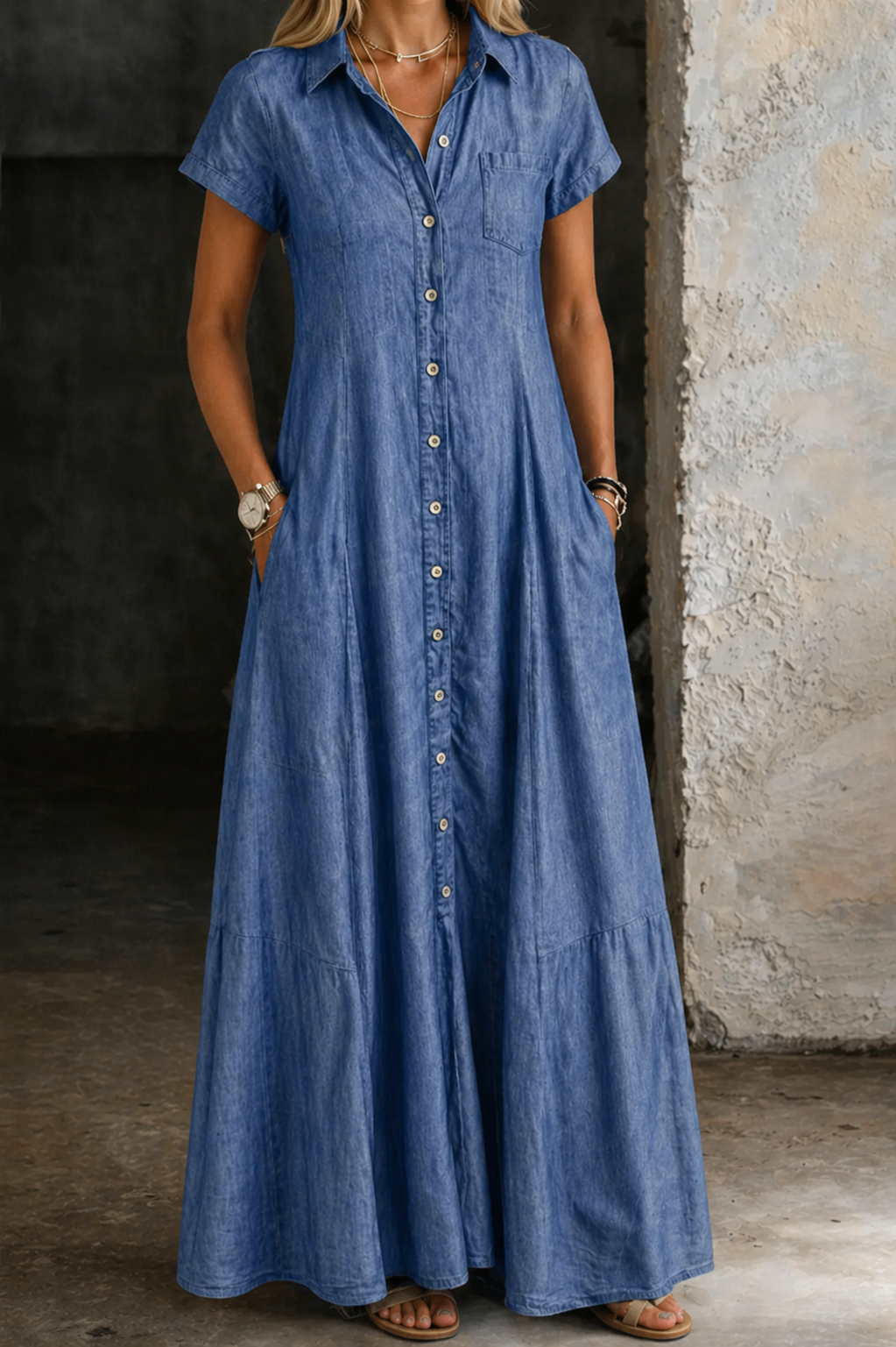 Dovie - Long Denim Dress
