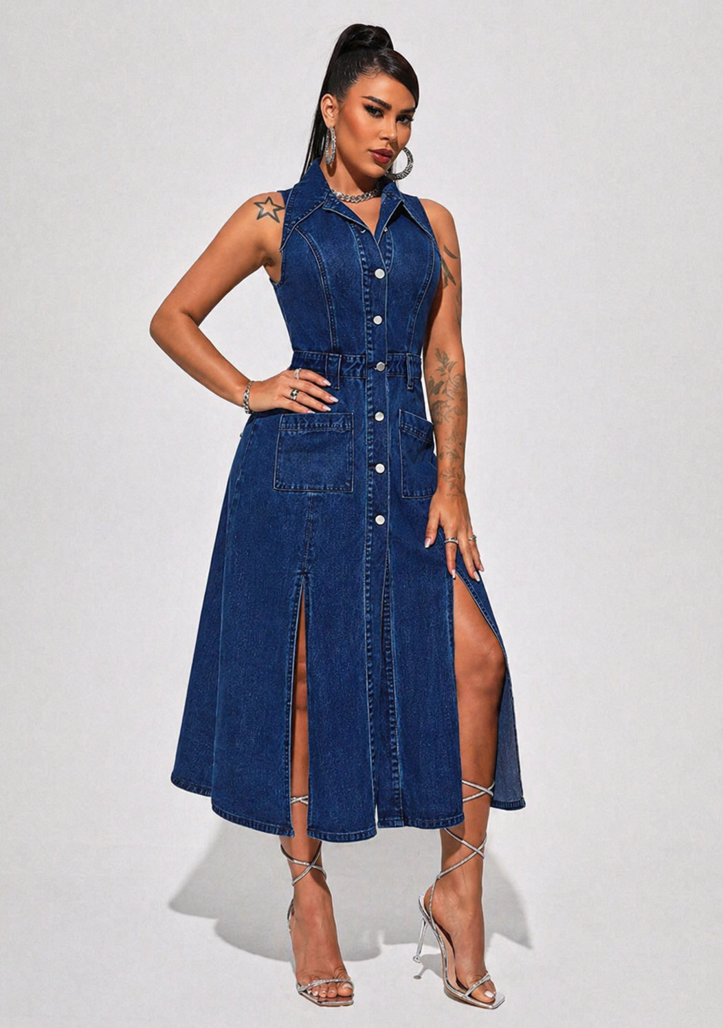 Liora - Open Front Vest Dress