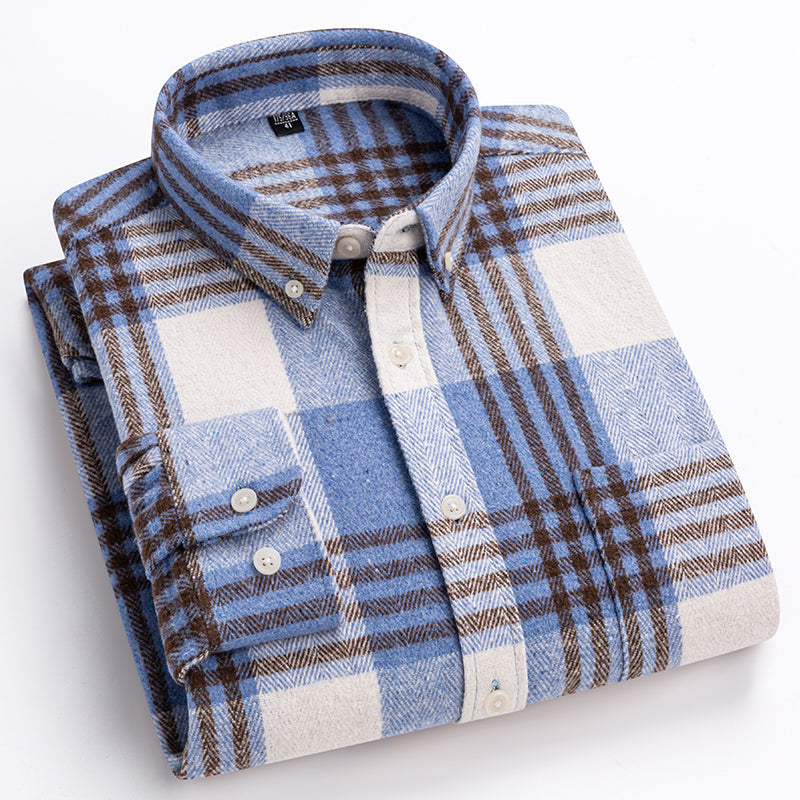 Toby – Long-Sleeved Cotton Plaid Shirt