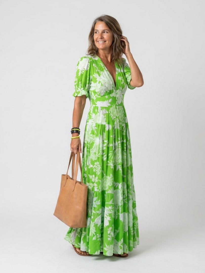 Frankie – Sleeveless V-Neck Floral Midi Dress