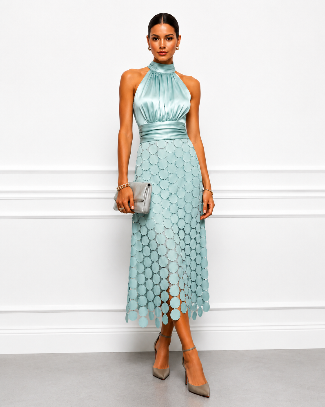 Agatha - Halter Neck Midi Dress