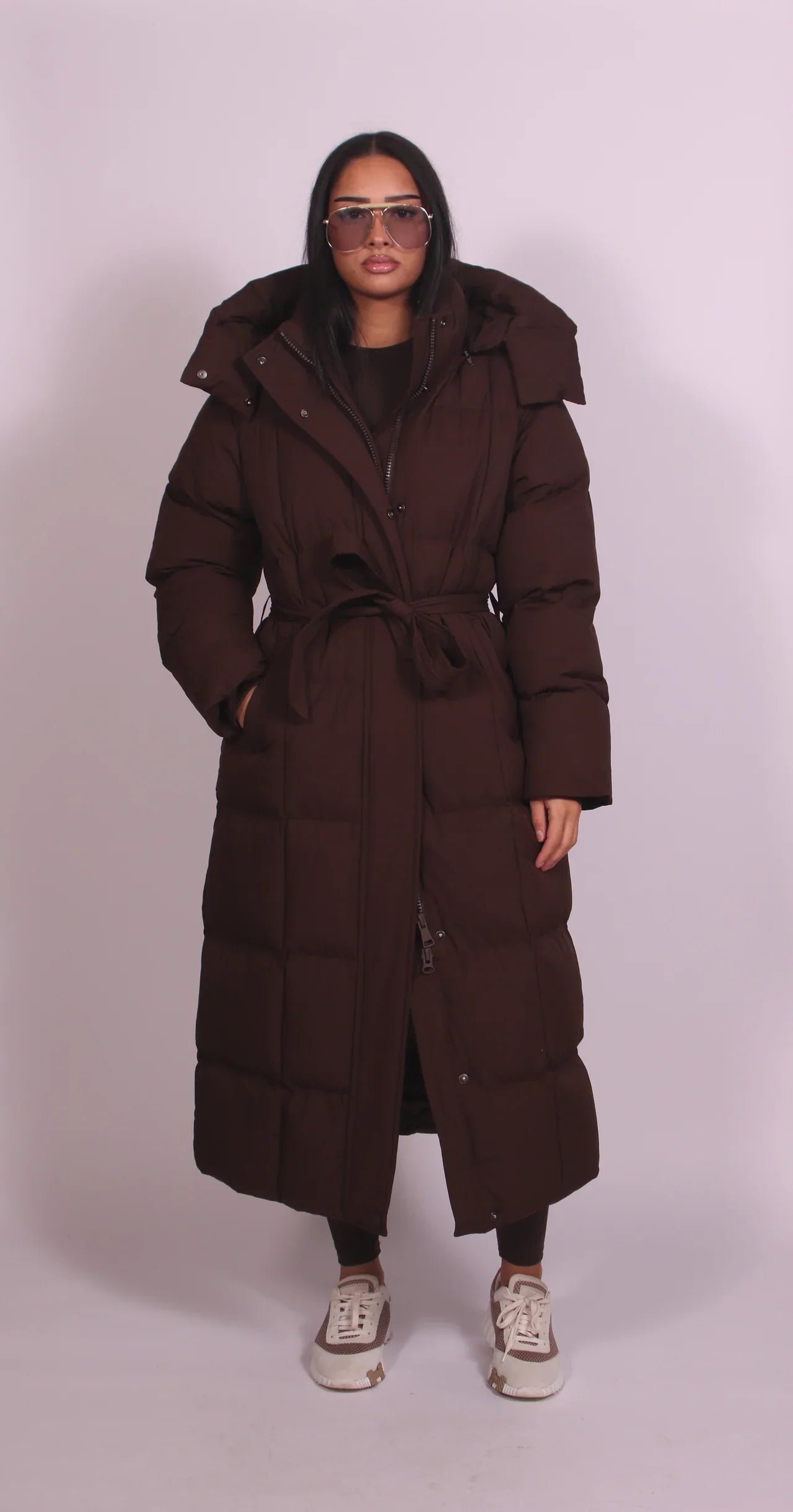 Carmen - Long Belted Puffer Coat