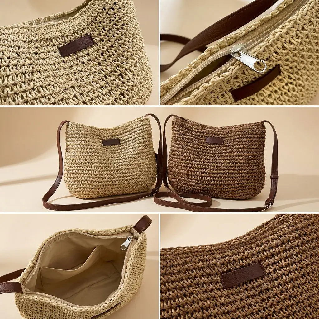 Avielle – Straw Crossbody Handbag