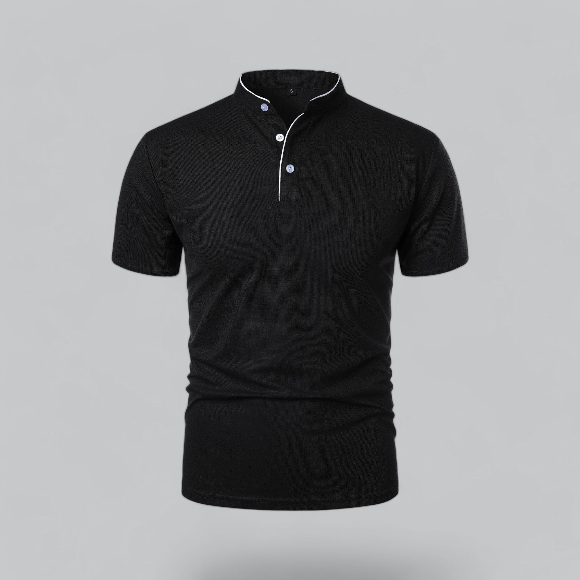Alastair - Collarless Polo Shirt