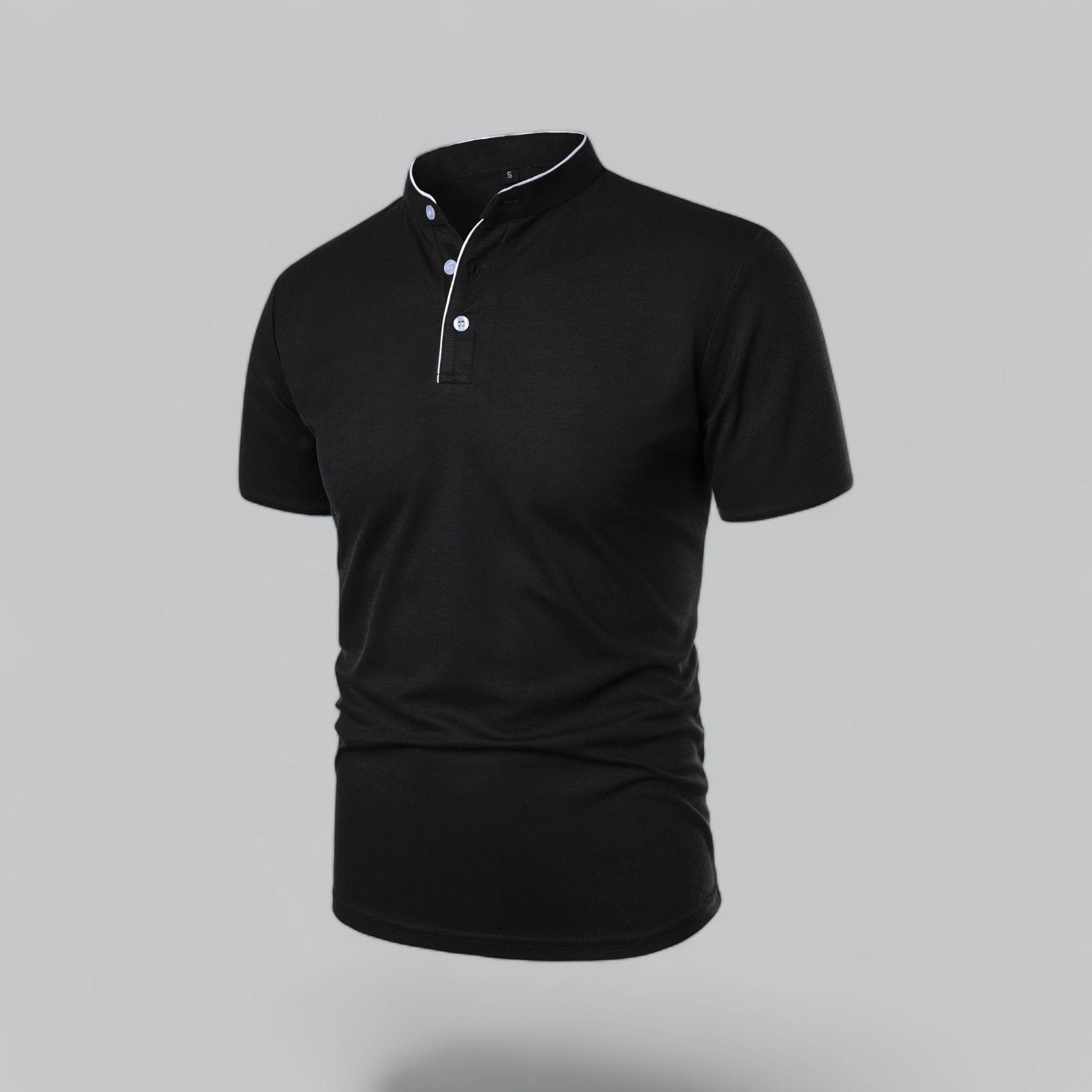 Alastair - Collarless Polo Shirt