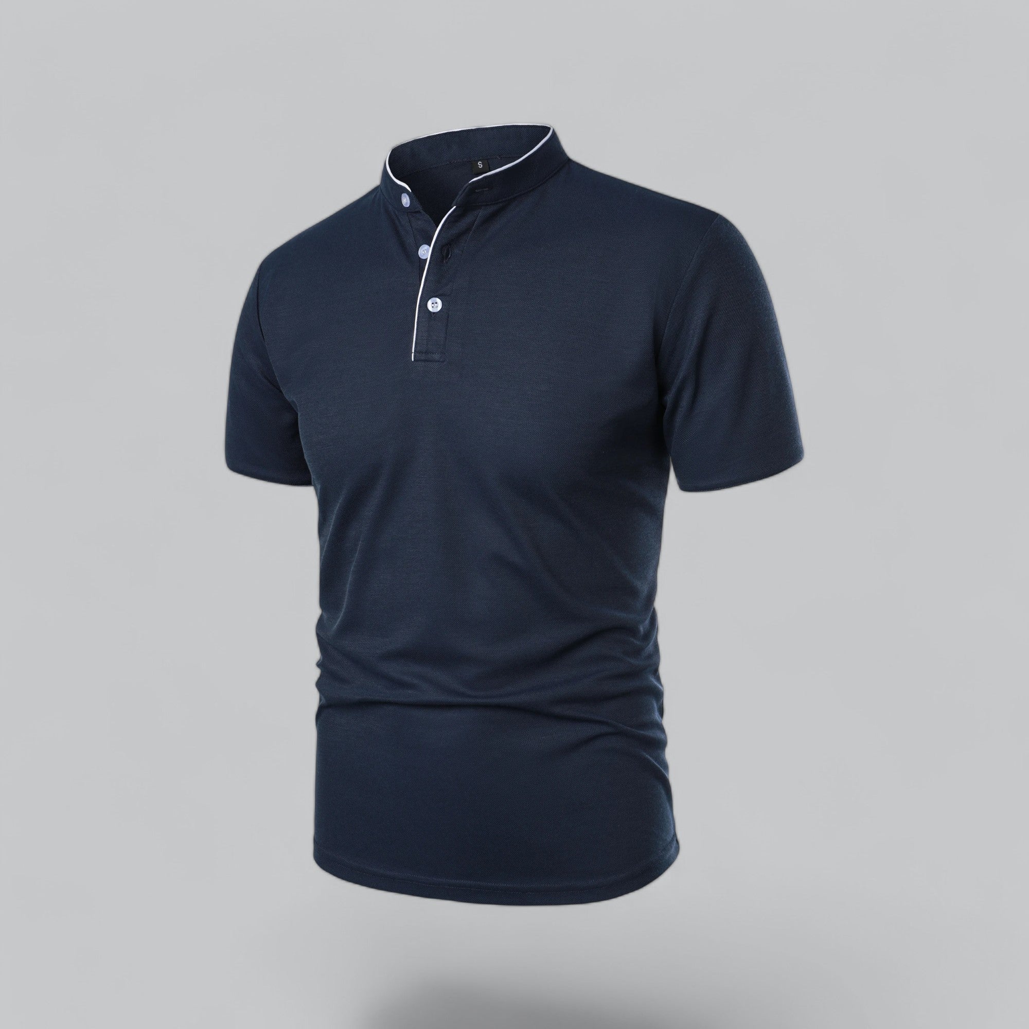 Alastair - Collarless Polo Shirt
