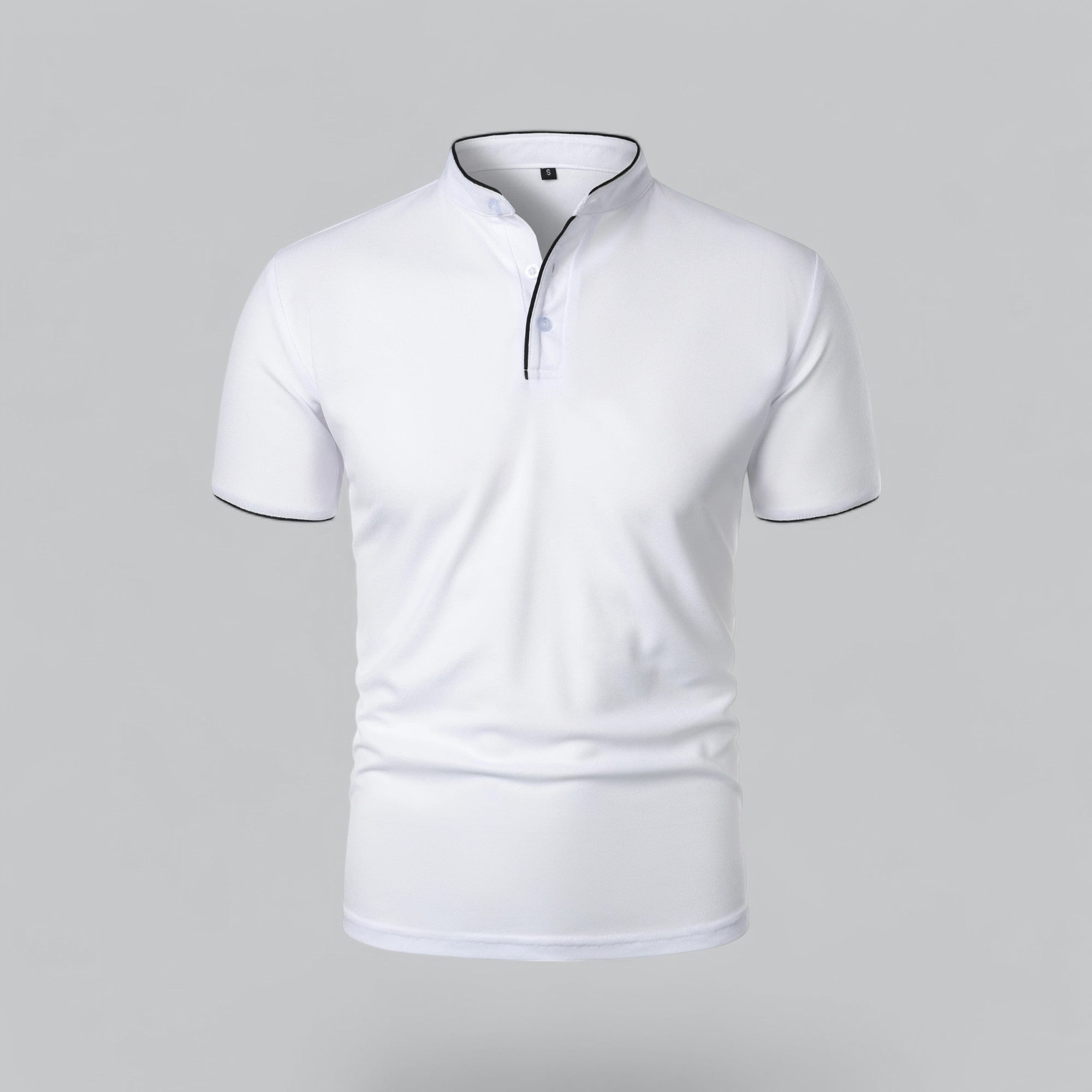 Alastair - Collarless Polo Shirt