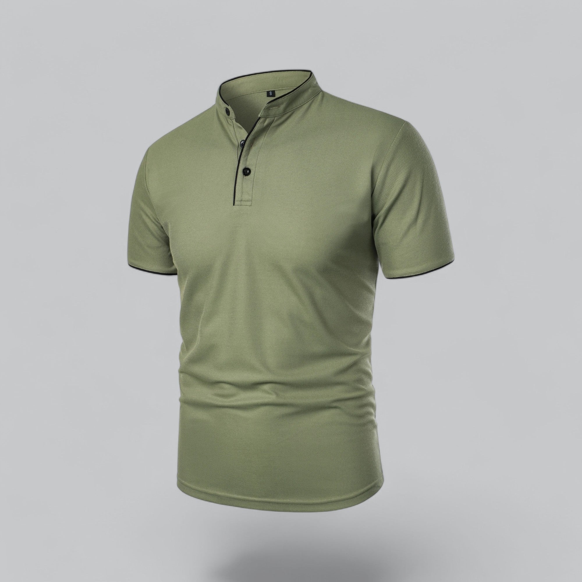 Alastair - Collarless Polo Shirt