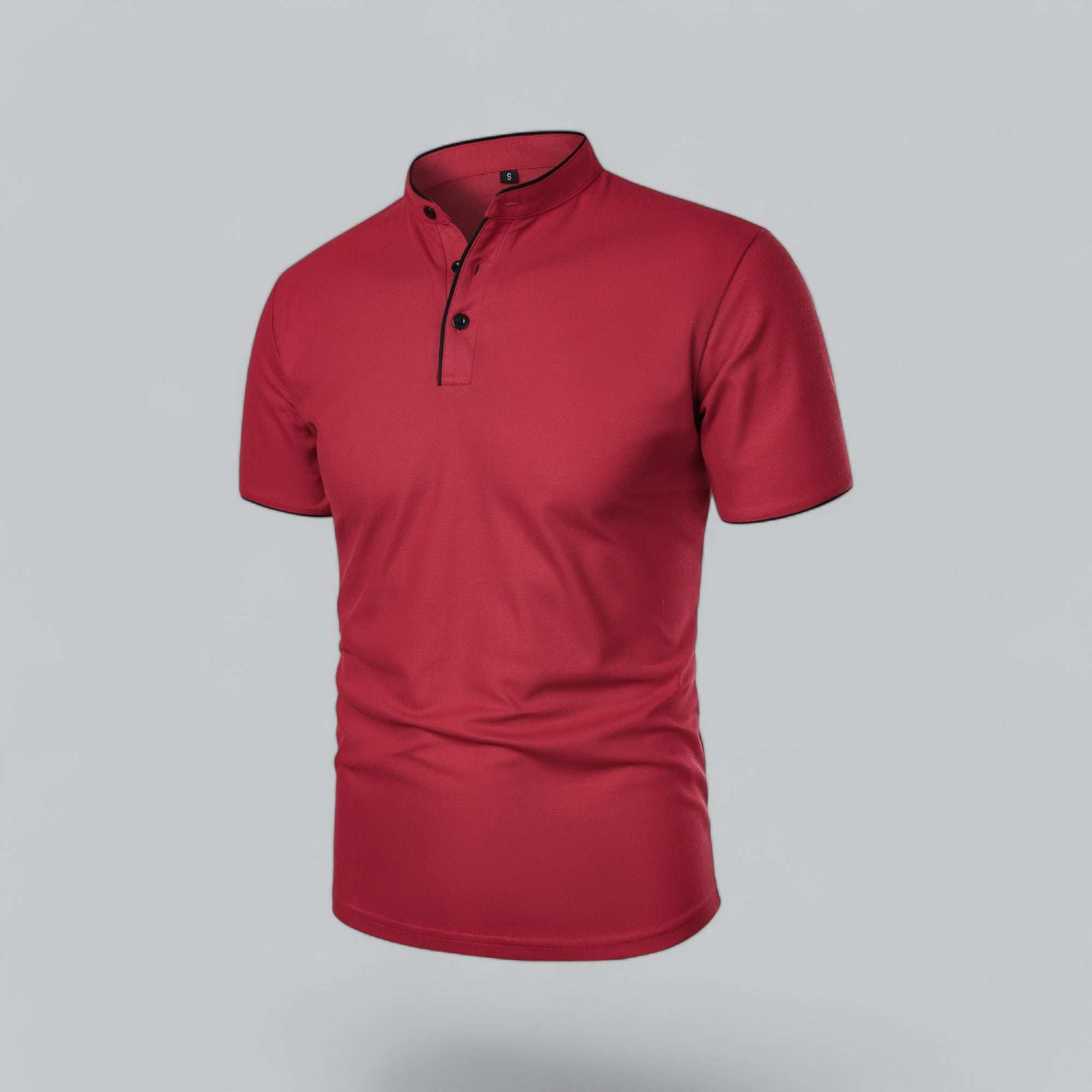Alastair - Collarless Polo Shirt