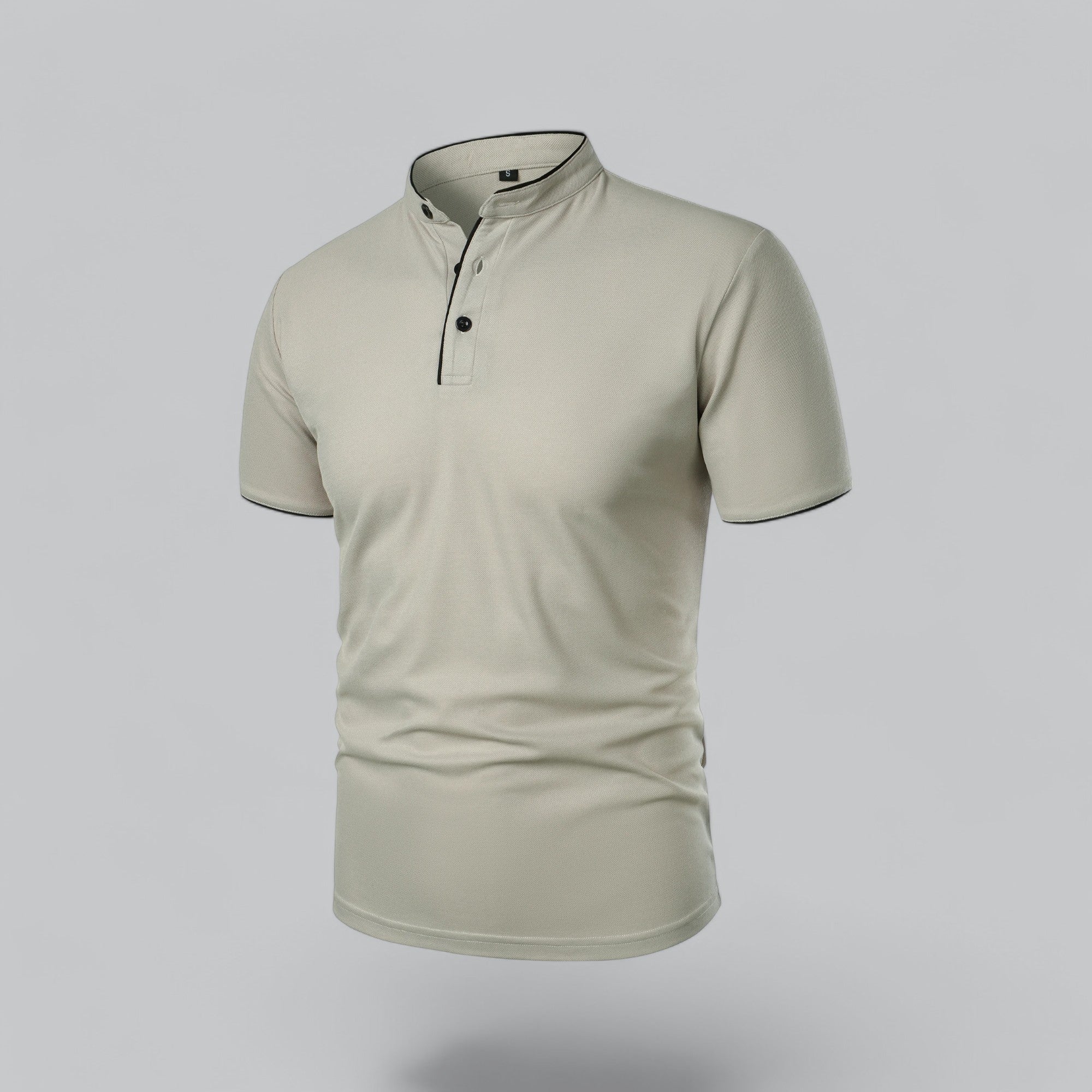 Alastair - Collarless Polo Shirt