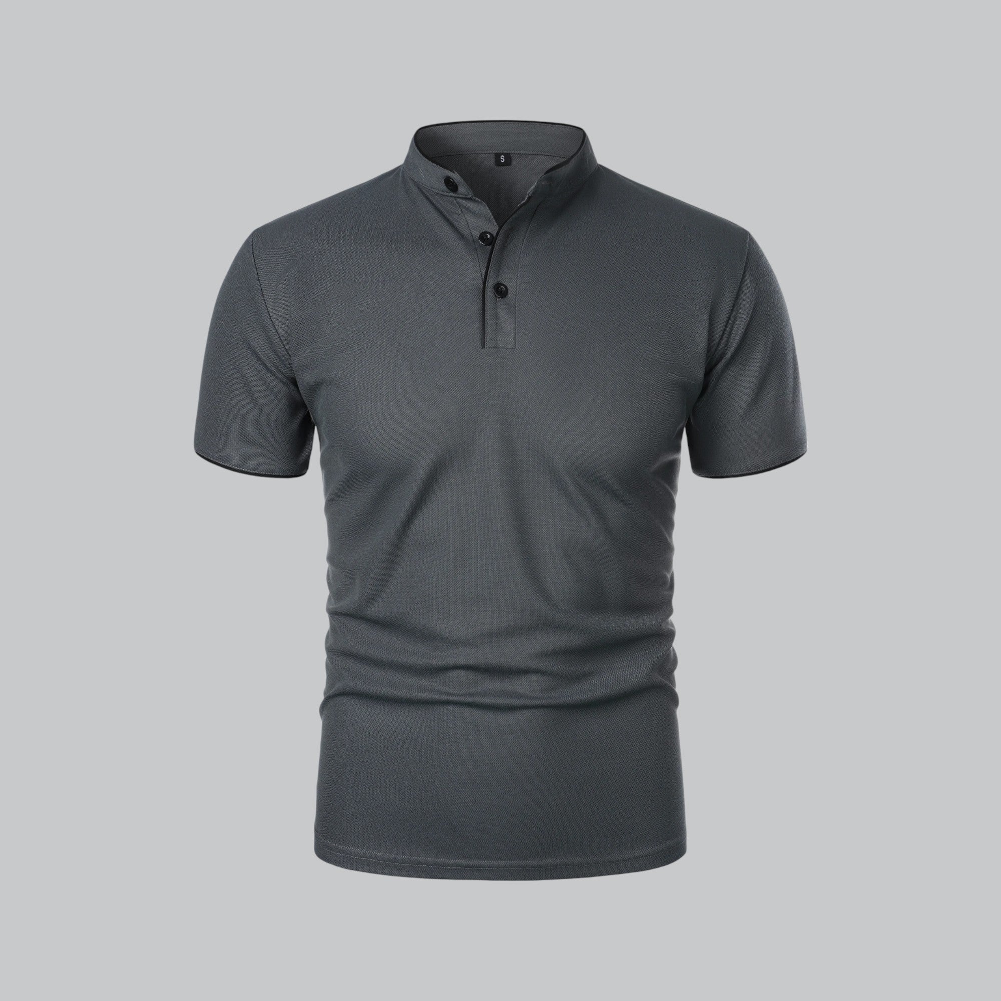 Alastair - Collarless Polo Shirt