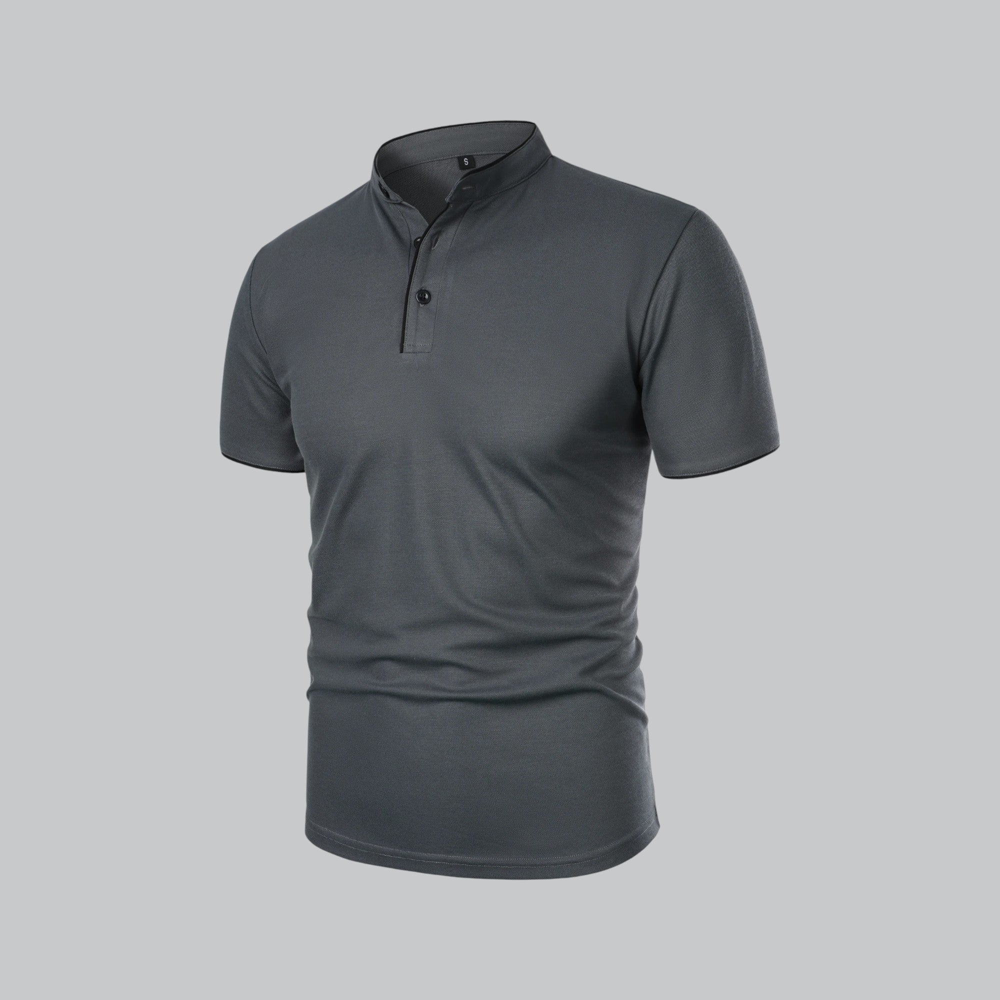 Alastair - Collarless Polo Shirt