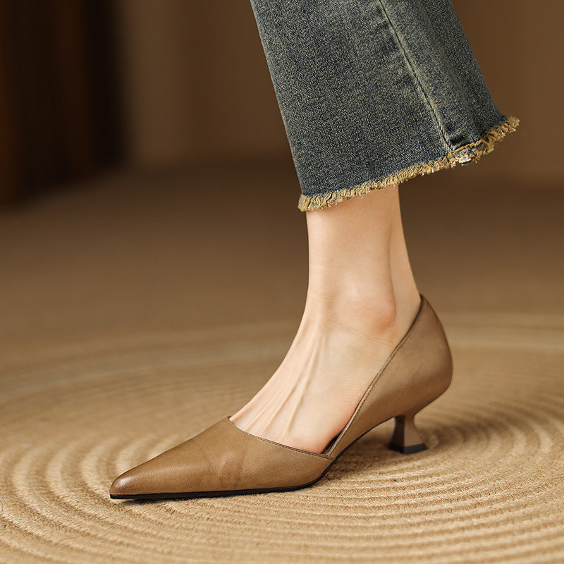 Nellie - Elegant Leather Heels