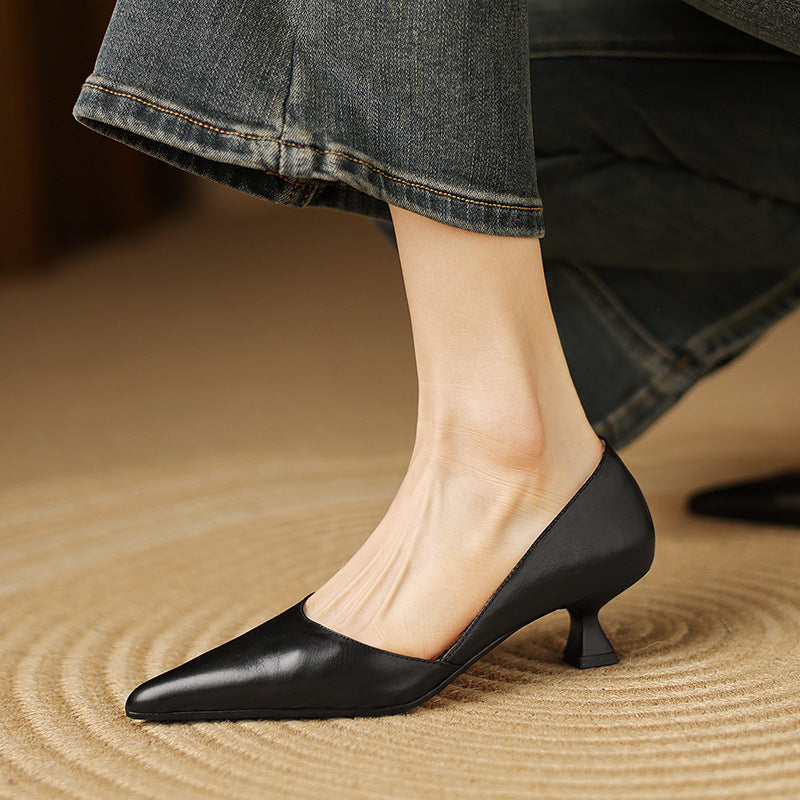 Nellie - Elegant Leather Heels