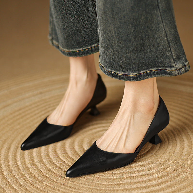 Nellie - Elegant Leather Heels