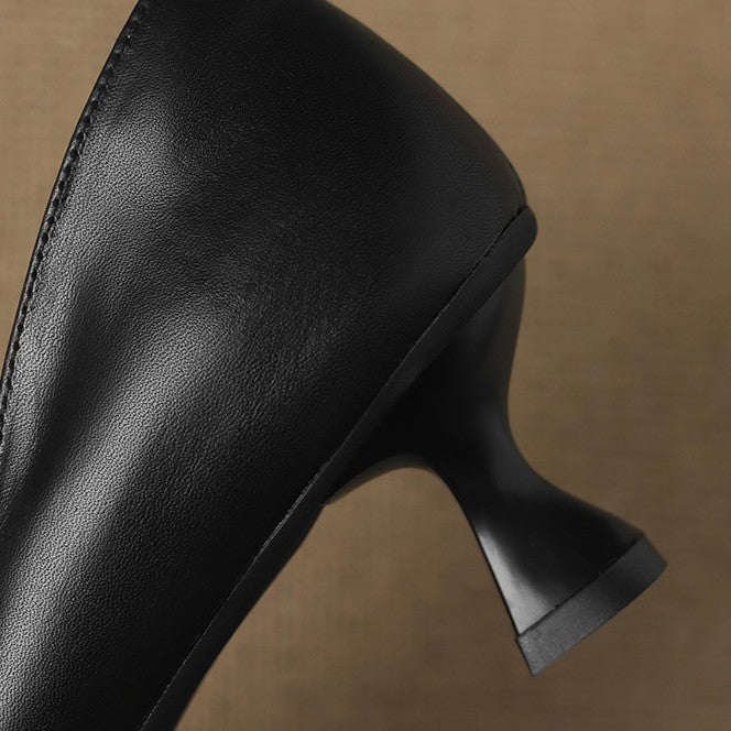 Sienna - Elegant Leather Kitten Heels