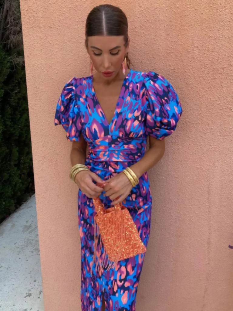 Mia - Vivid Pleated Midi Dress