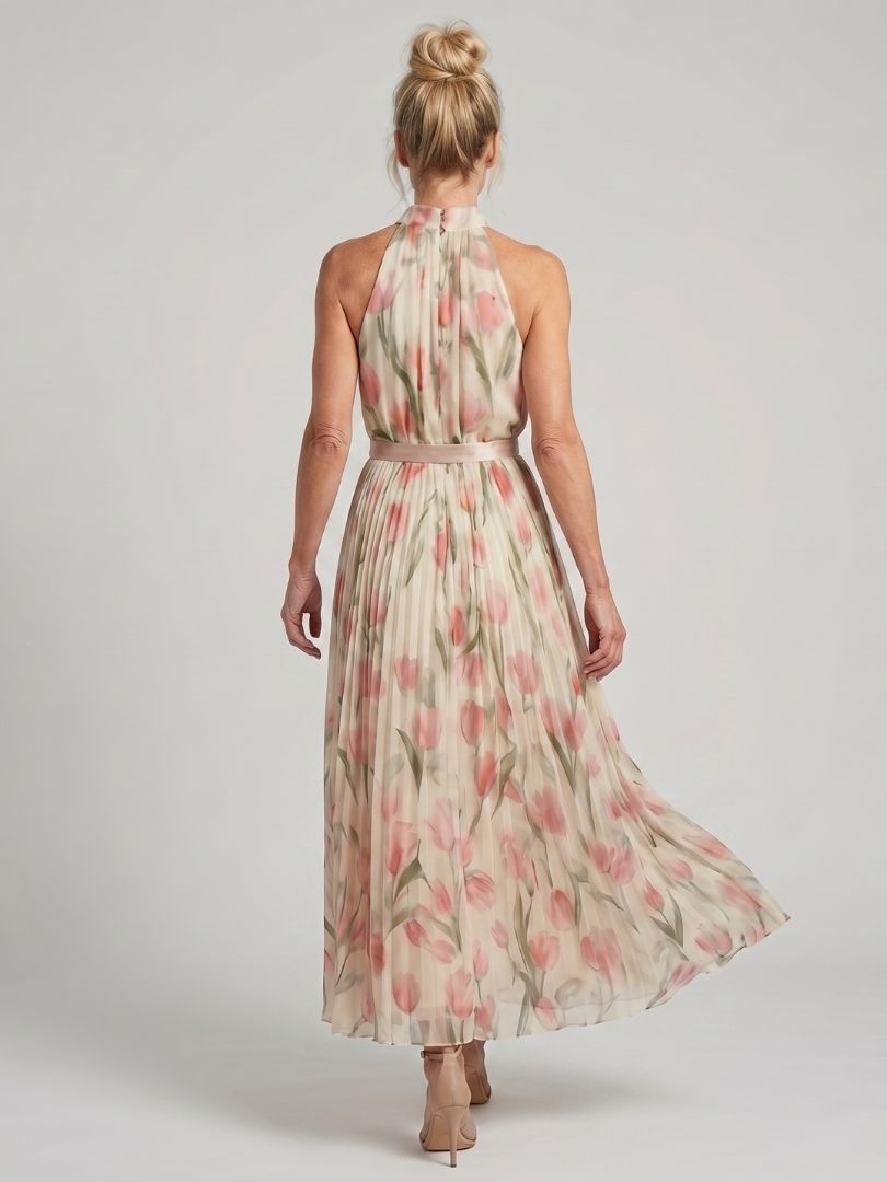 Blair – Halter Neck Floral Midi Dress