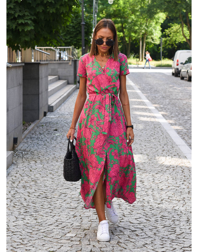 Beatrice - Stylish V-Neck Floral Dress