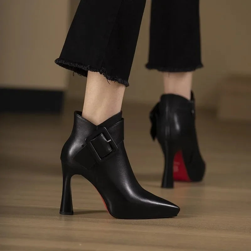 Ainsley – Vegan Leather Buckle Ankle Boots
