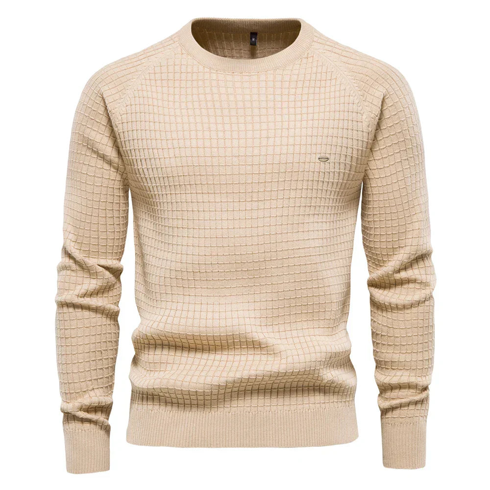 Thomas - Men's Sweater with Diamond Pattern