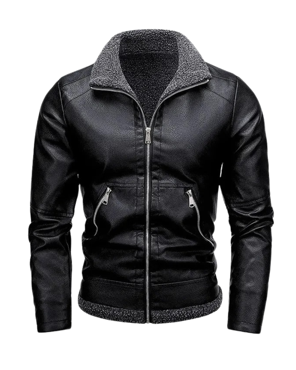Kieran - Elegant Fleece Leather Jacket