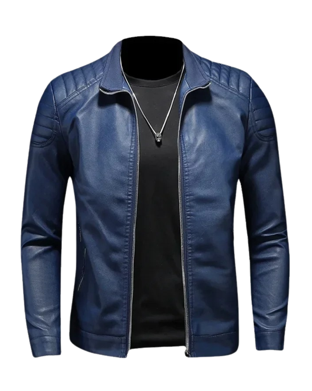 Soren - Stand Collar Leather Jacket