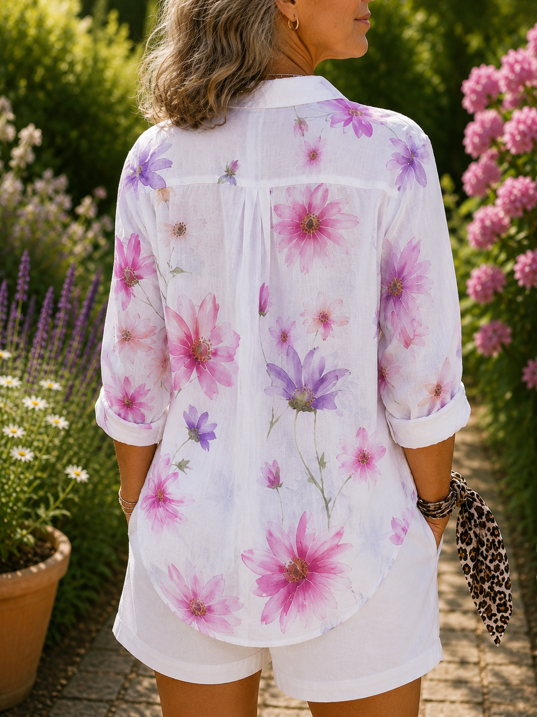 Emily - Vibrant Artistic Button-Up Blouse