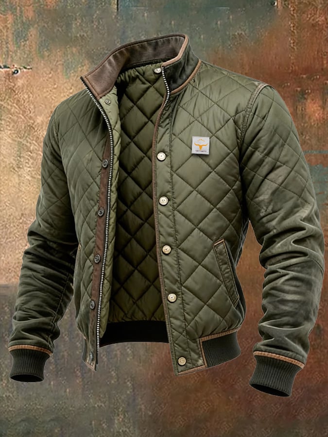 Cormac – Quilted Jacket with Leather Details