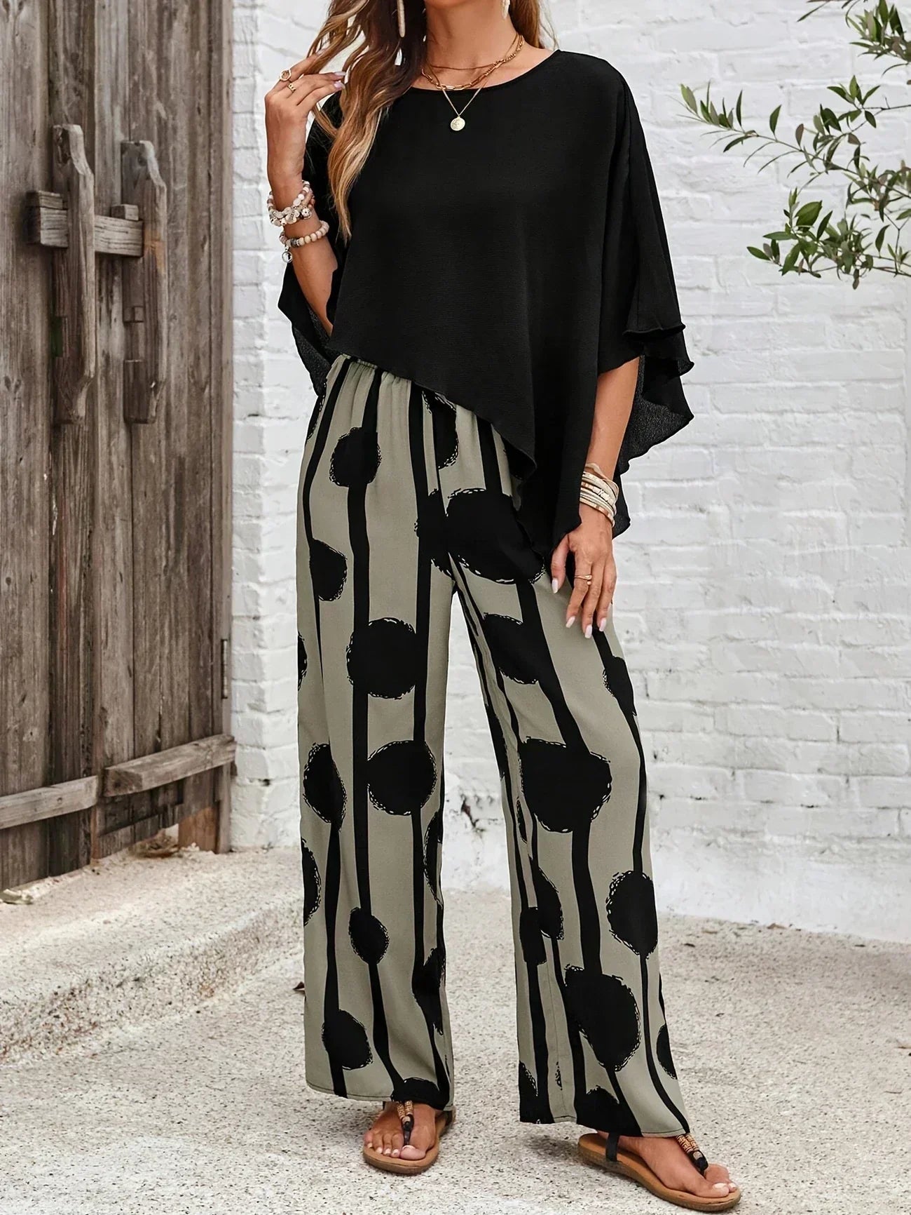 Nicola - Comfortable Elastic Waist Two-Piece Set