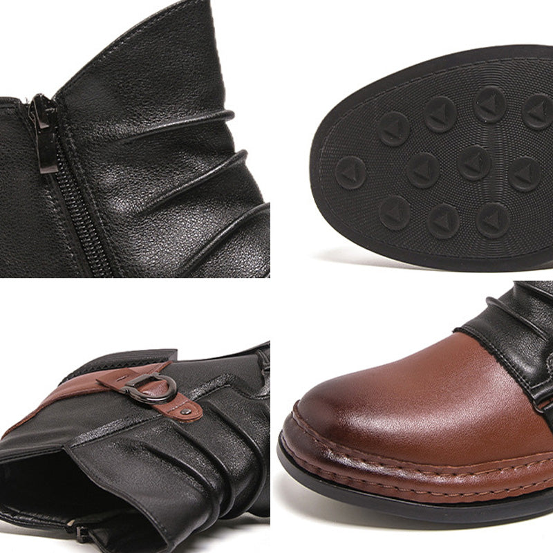 Wesley – Two-Tone Leather Ankle Boots