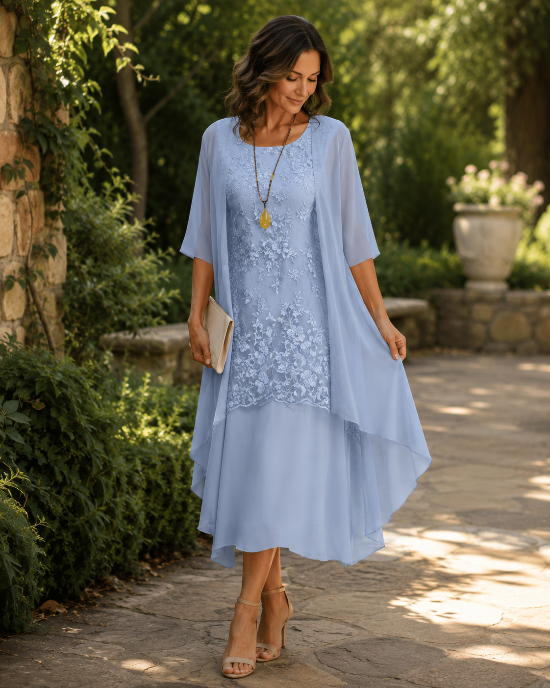 Tasha – Elegant Two-Piece Chiffon Dress