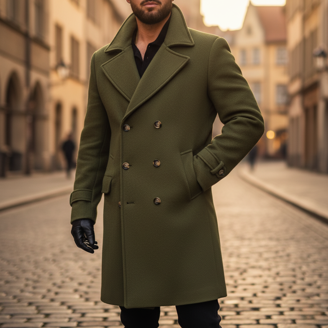 Monty - Men’s Wool Blend Double-Breasted Coat