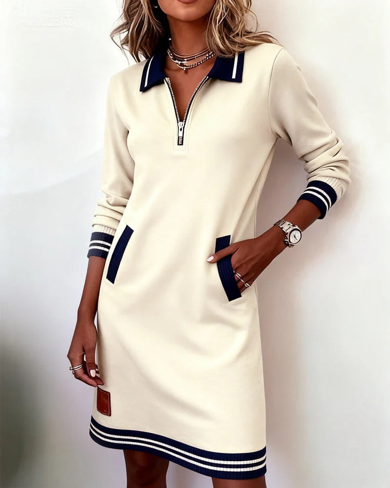 Esme – Long Sleeve Cotton Dress for Everyday Elegance