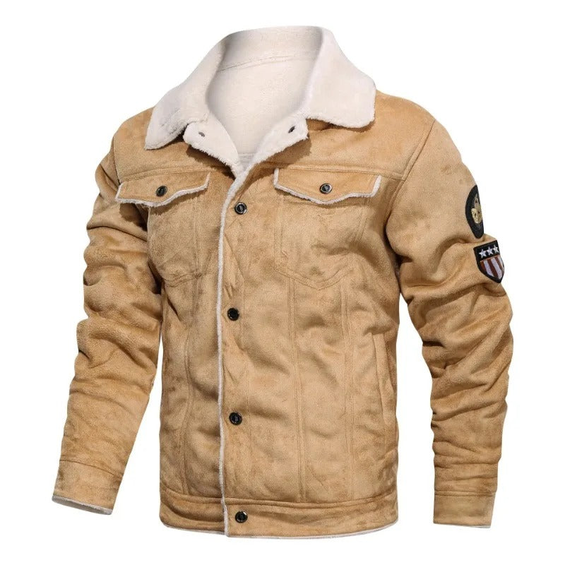 Griffin - Elegant Warm Fleece Leather Jacket