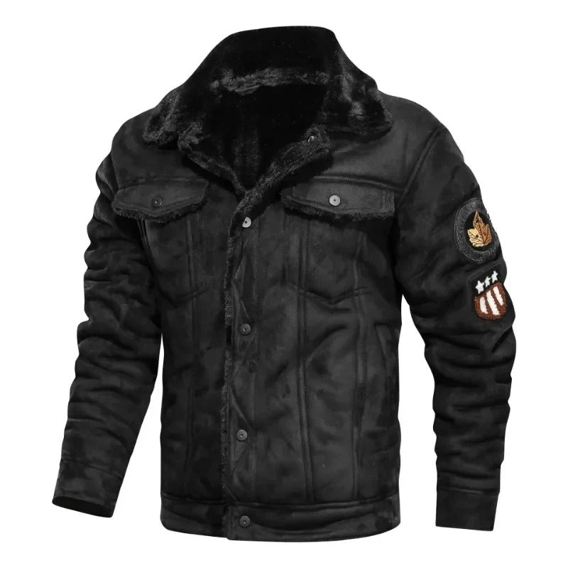 Griffin - Elegant Warm Fleece Leather Jacket