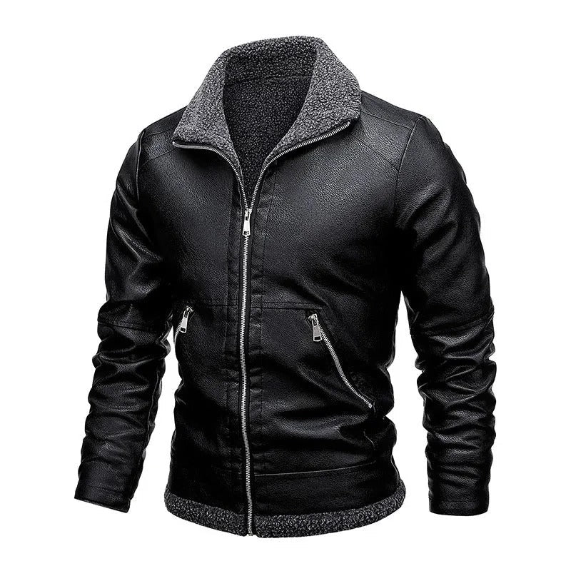 Kieran - Elegant Fleece Leather Jacket