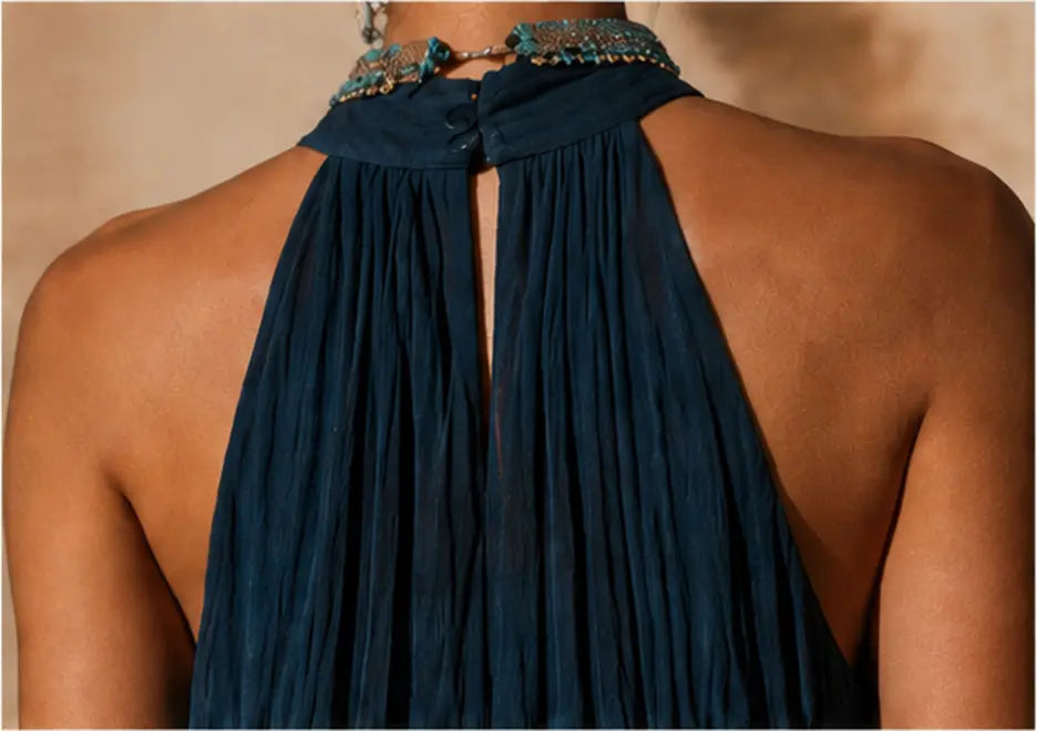 Elaine – Flowing Halter Maxi Dress