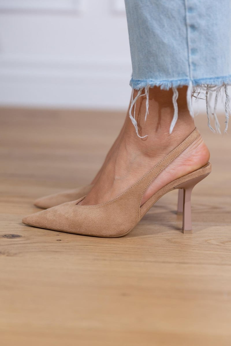 Helena - Nude Slingback Heels